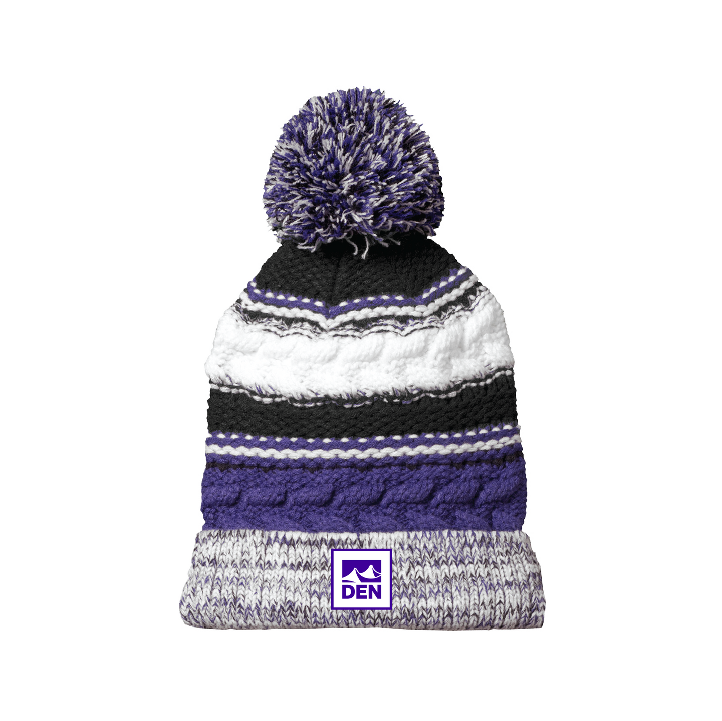 DEN Pom-Pom Knit Beanie