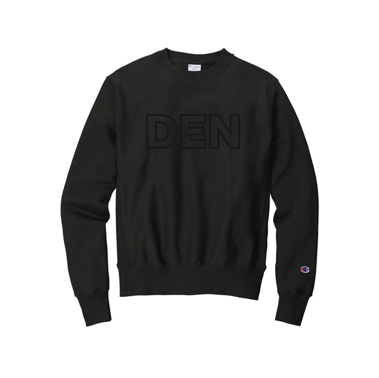 Black-on-Black Champion Crewneck